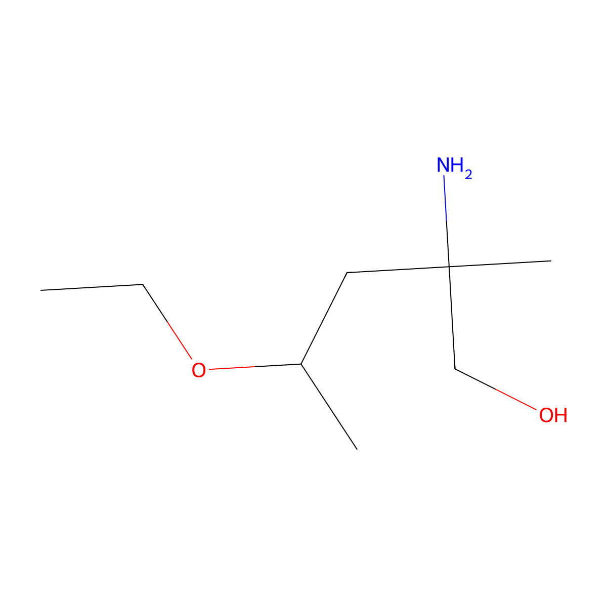 2-Amino-4-ethoxy-2-methylpentan-1-ol molecular structure, CAS 1343983-91-4