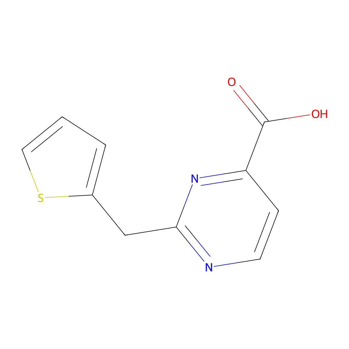 2-[(Thiophen-2-yl)methyl]pyrimidine-4-carboxylic acid molecular structure, CAS 1343984-27-9