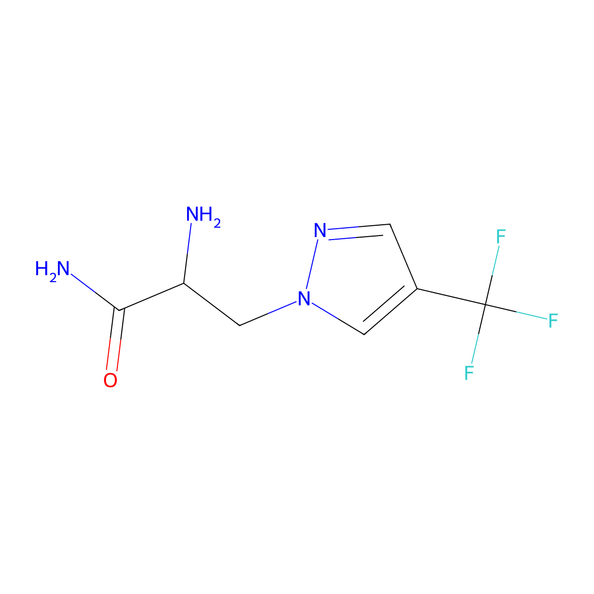 2-Amino-3-(4-(trifluoromethyl)-1h-pyrazol-1-yl)propanamide molecular structure, CAS 1343984-49-5