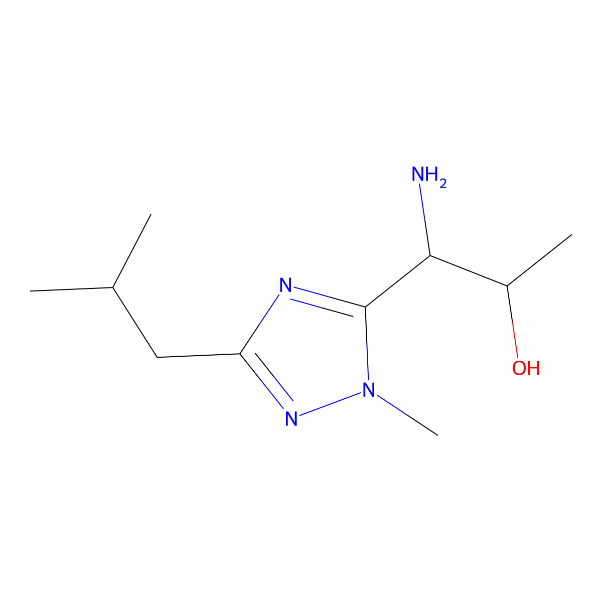 1-Amino-1-(3-isobutyl-1-methyl-1h-1,2,4-triazol-5-yl)propan-2-ol molecular structure, CAS 1343988-33-9