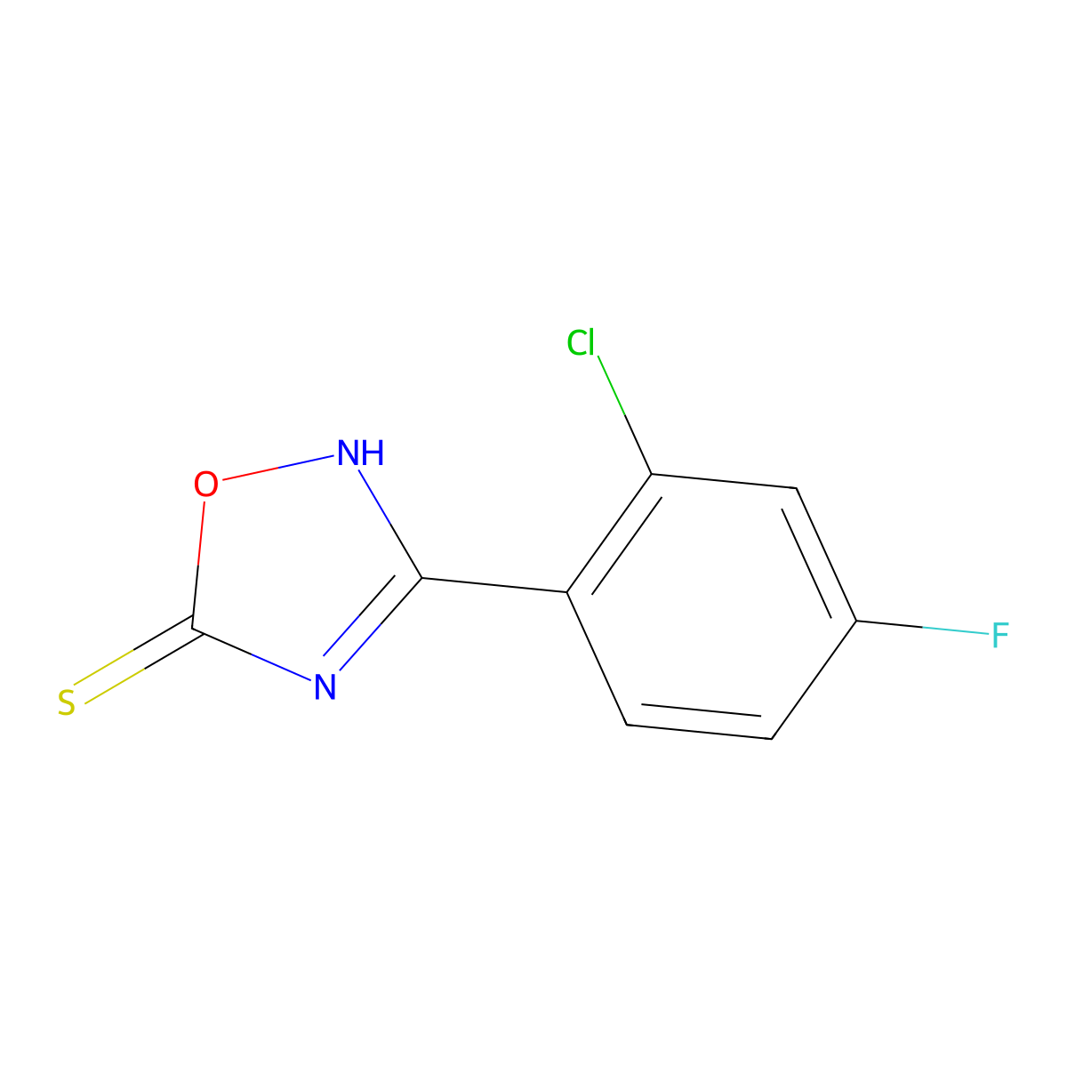 3-(2-Chloro-4-fluorophenyl)-1,2,4-oxadiazole-5-thiol molecular structure, CAS 1343988-99-7