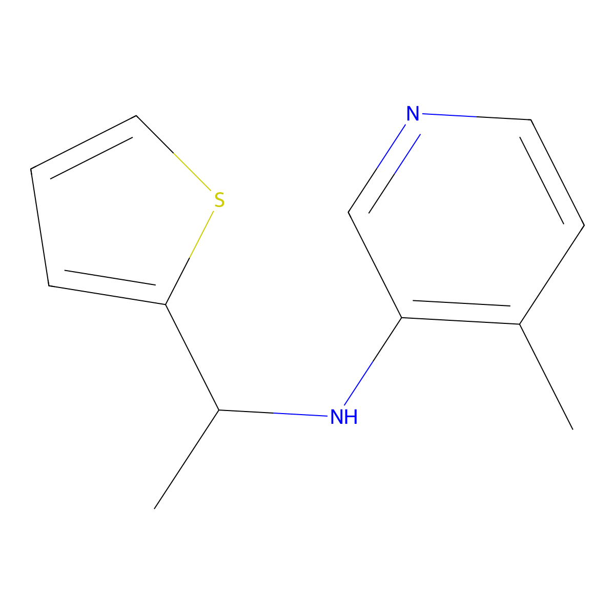 4-Methyl-N-[1-(thiophen-2-yl)ethyl]pyridin-3-amine molecular structure, CAS 1343989-02-5