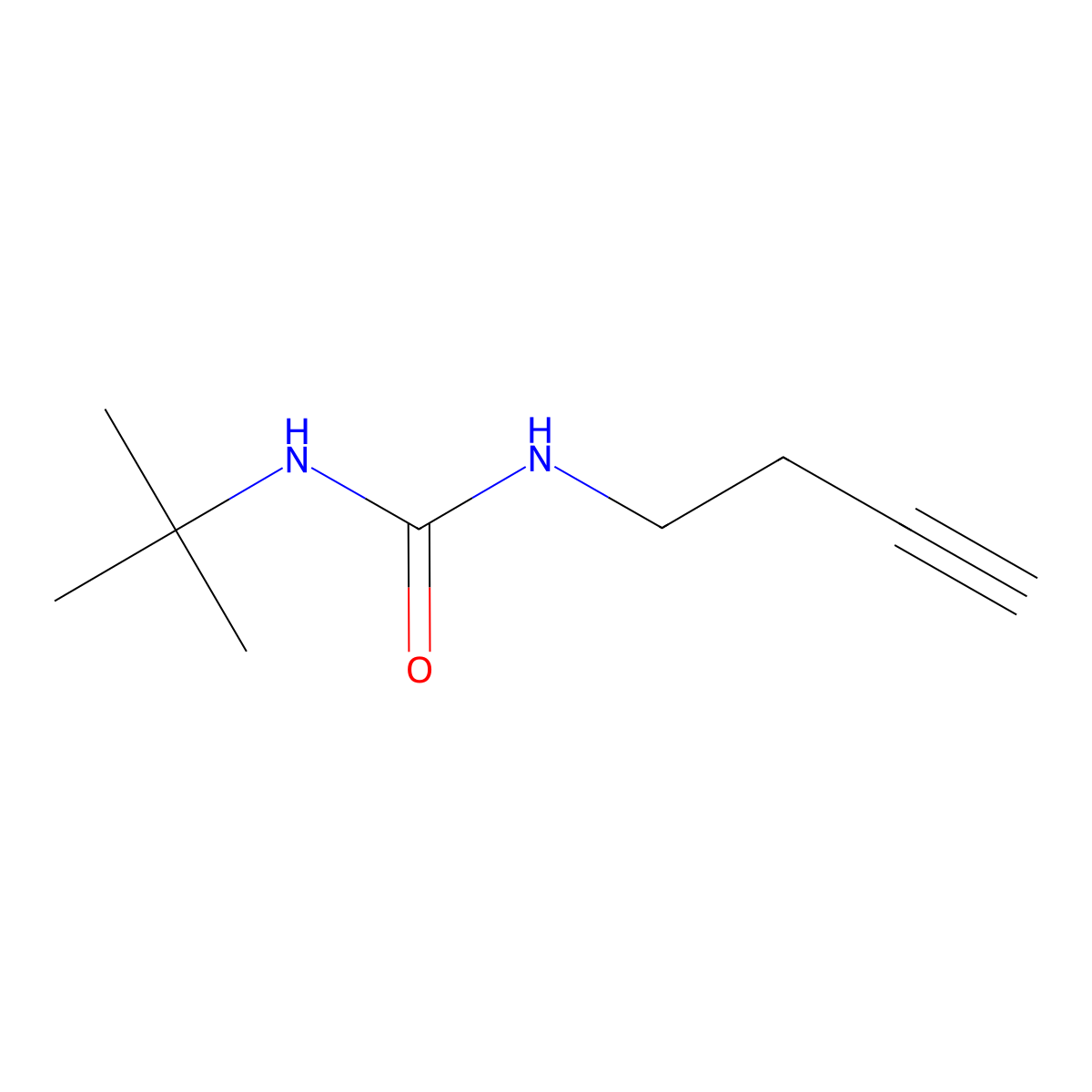 1-(But-3-yn-1-yl)-3-(tert-butyl)urea molecular structure, CAS 1343989-51-4