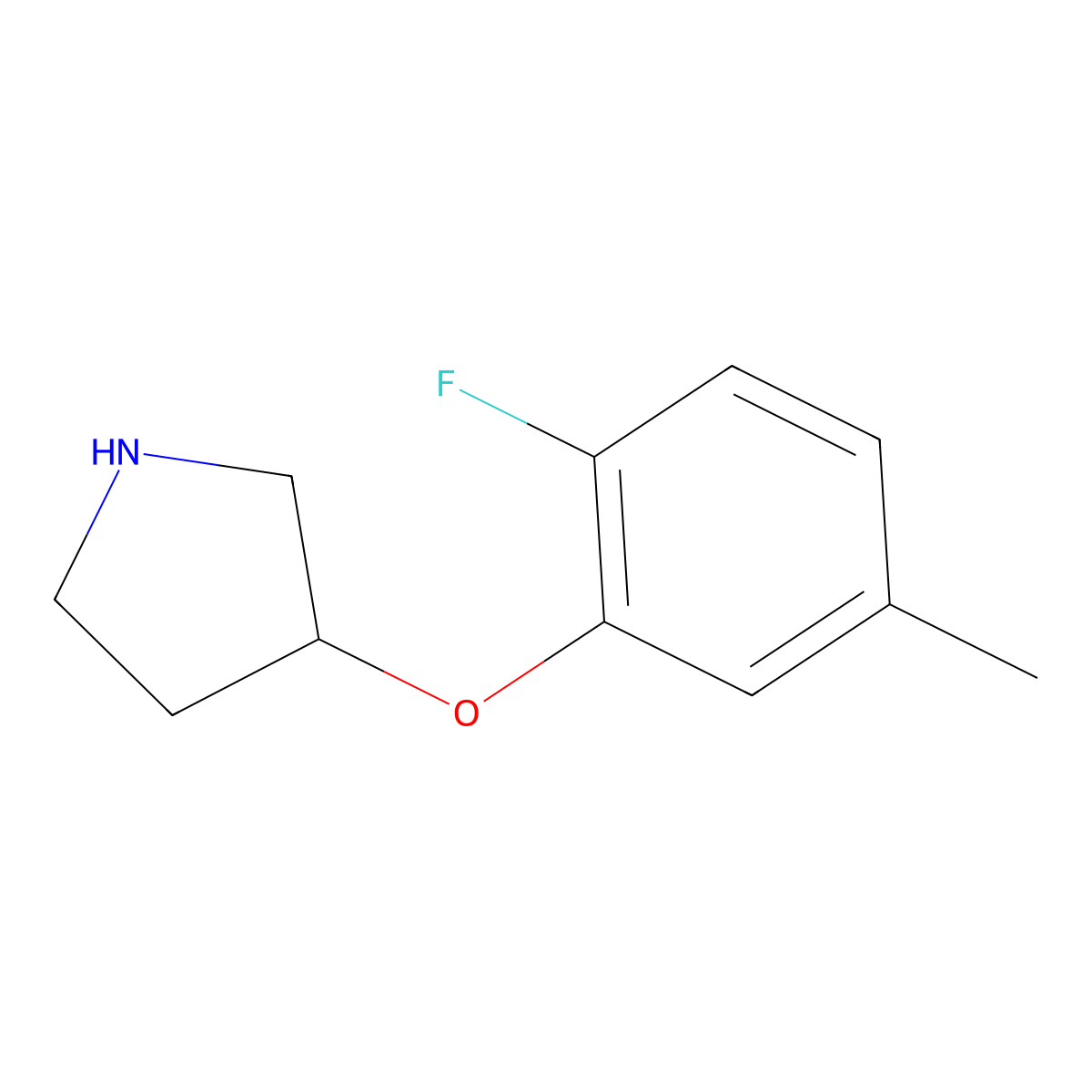 3-(2-Fluoro-5-methylphenoxy)pyrrolidine molecular structure, CAS 1343991-91-2