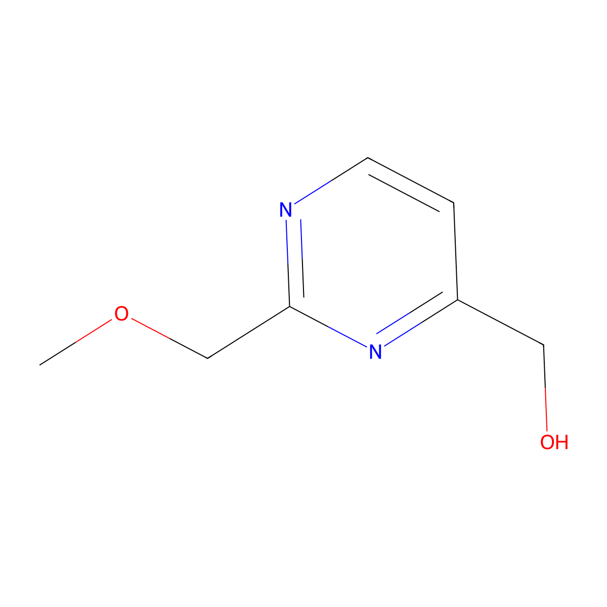 (2-(Methoxymethyl)pyrimidin-4-yl)methanol molecular structure, CAS 1343993-04-3