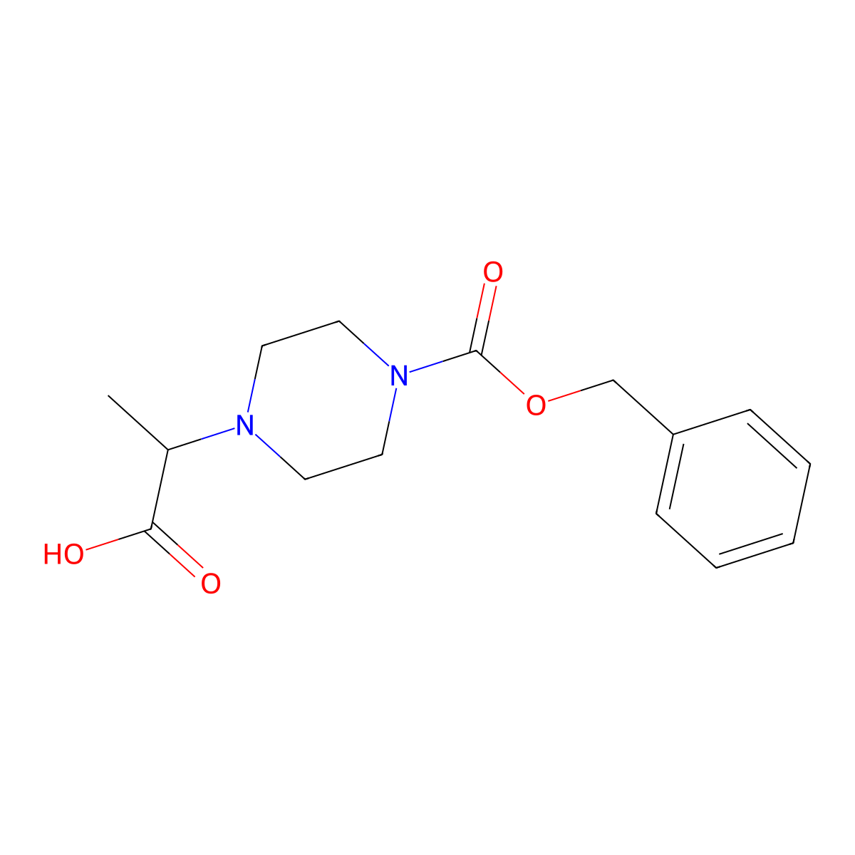2-{4-[(Benzyloxy)carbonyl]piperazin-1-yl}propanoic acid molecular structure, CAS 1343993-36-1