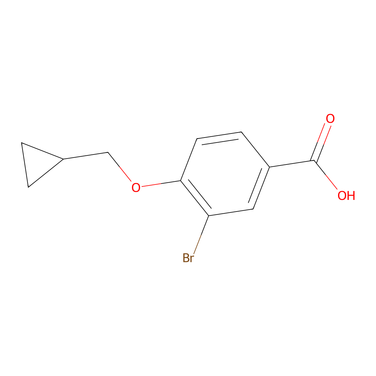 3-Bromo-4-(cyclopropylmethoxy)benzoic acid molecular structure, CAS 1343994-39-7