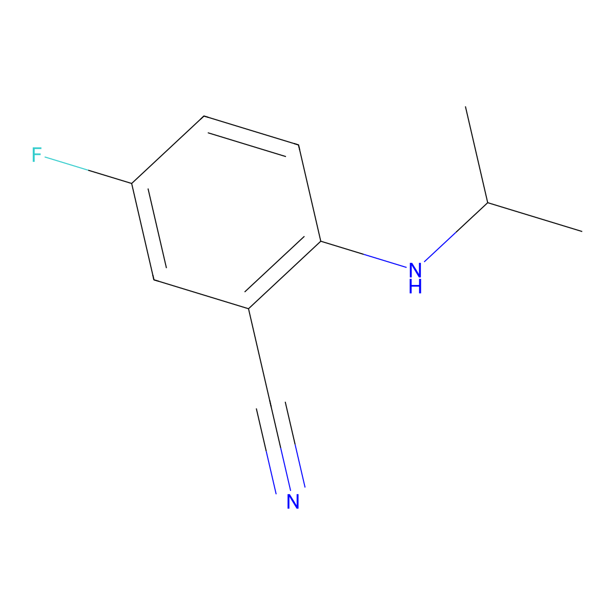 5-Fluoro-2-[(propan-2-yl)amino]benzonitrile molecular structure, CAS 1343996-60-0