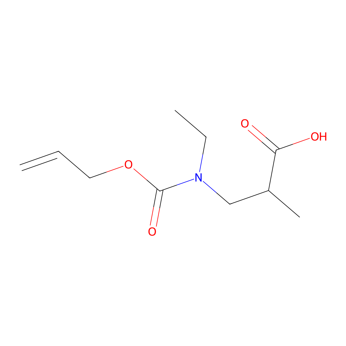 3-{Ethyl[(prop-2-en-1-yloxy)carbonyl]amino}-2-methylpropanoic acid molecular structure, CAS 1343998-32-2