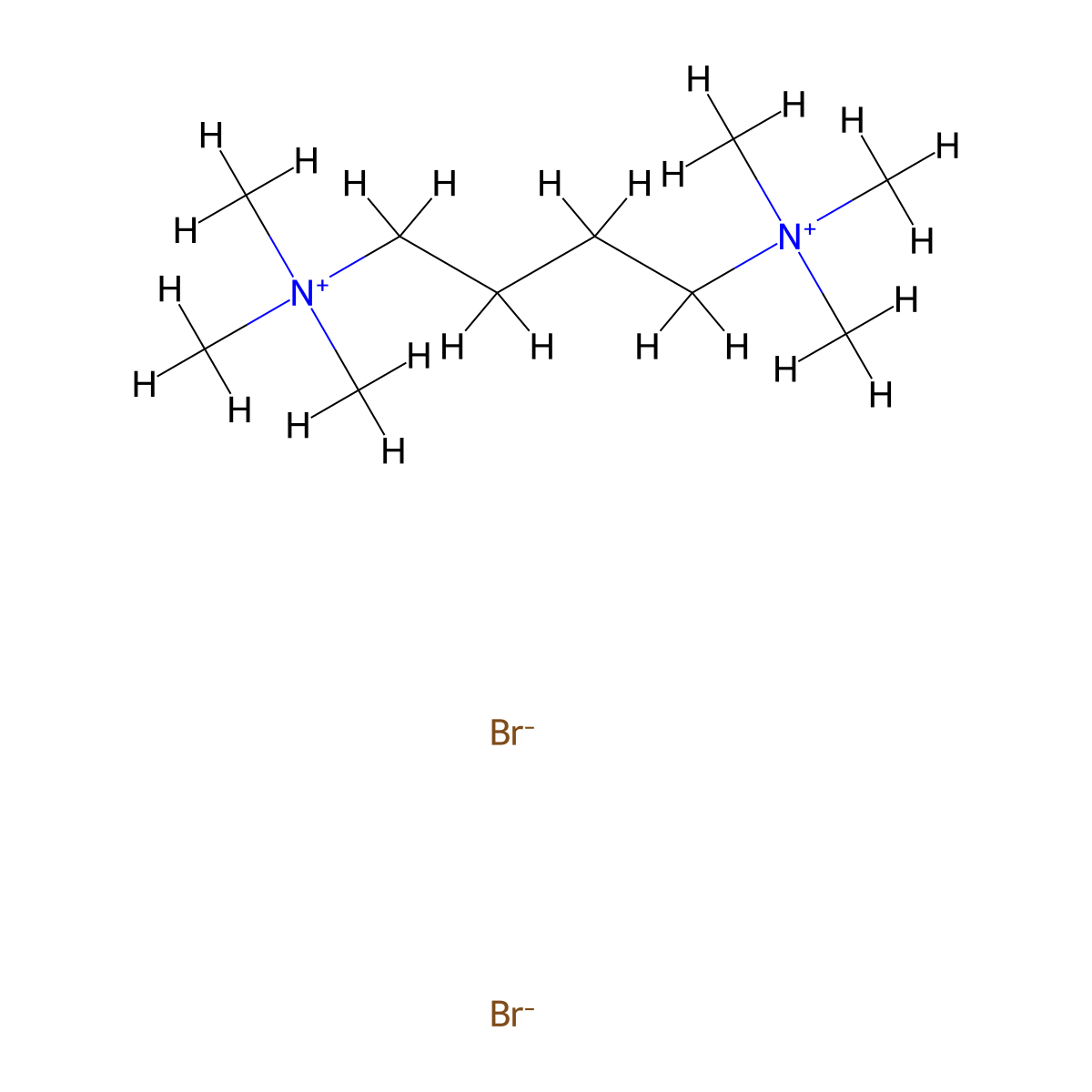 Tetramethylenebis(trimethylammonium bromide) molecular structure, CAS 13440-13-6