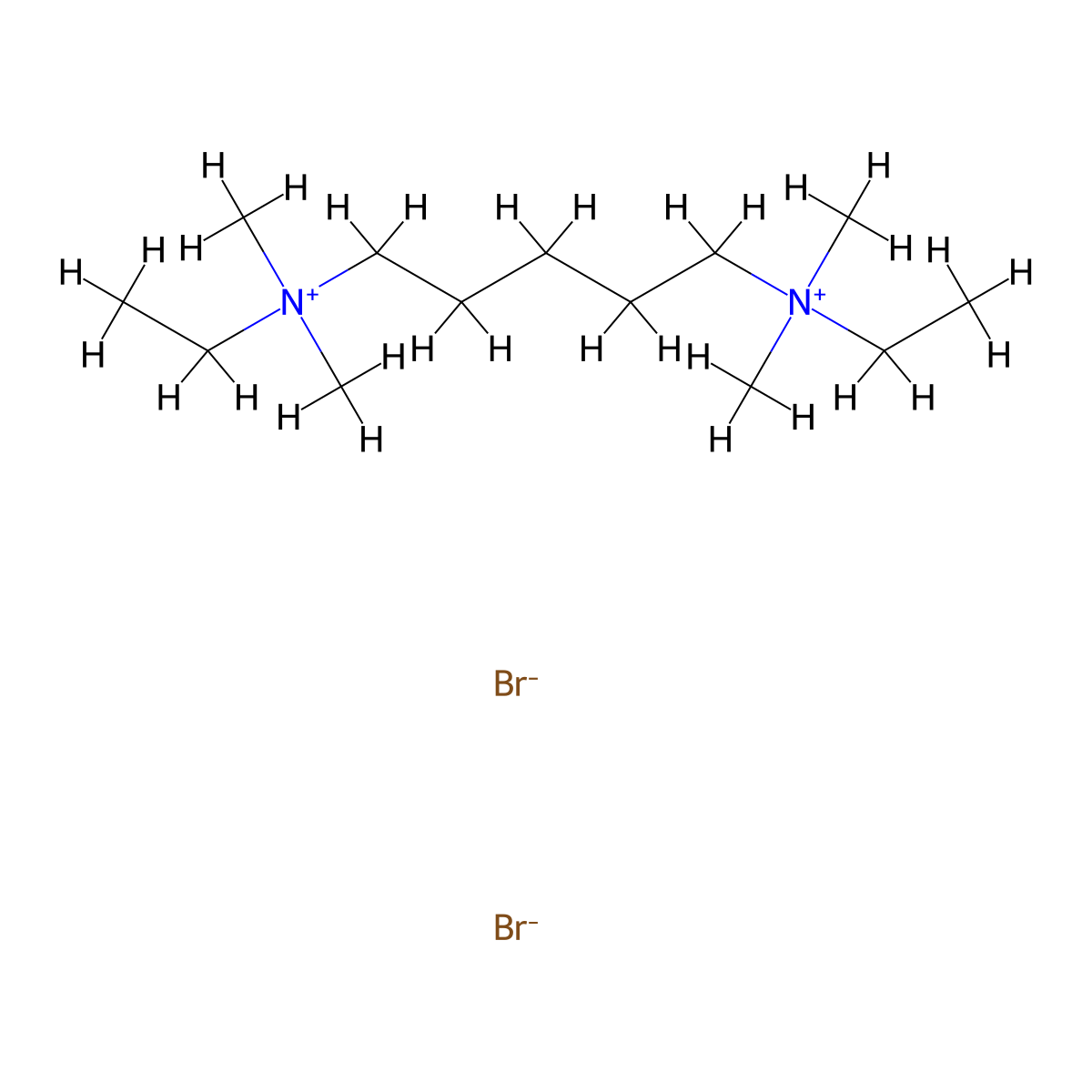 Ammonium, pentamethylenebis(dimethylethyl-, dibromide molecular structure, CAS 13440-17-0