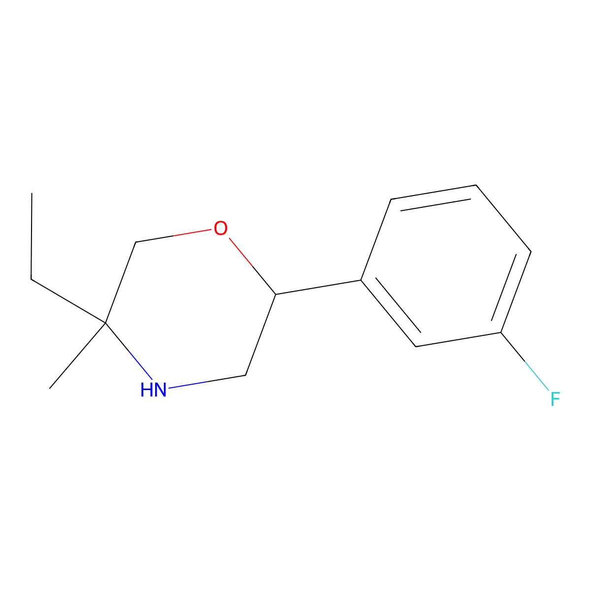 5-Ethyl-2-(3-fluorophenyl)-5-methylmorpholine molecular structure, CAS 1344000-14-1