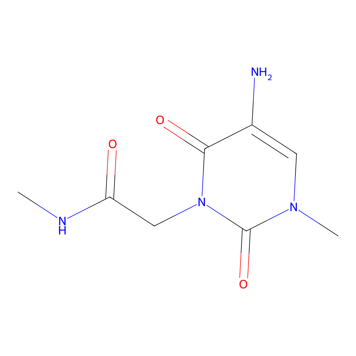 2-(5-Amino-3-methyl-2,6-dioxo-3,6-dihydropyrimidin-1(2h)-yl)-N-methylacetamide molecular structure, CAS 1344001-17-7
