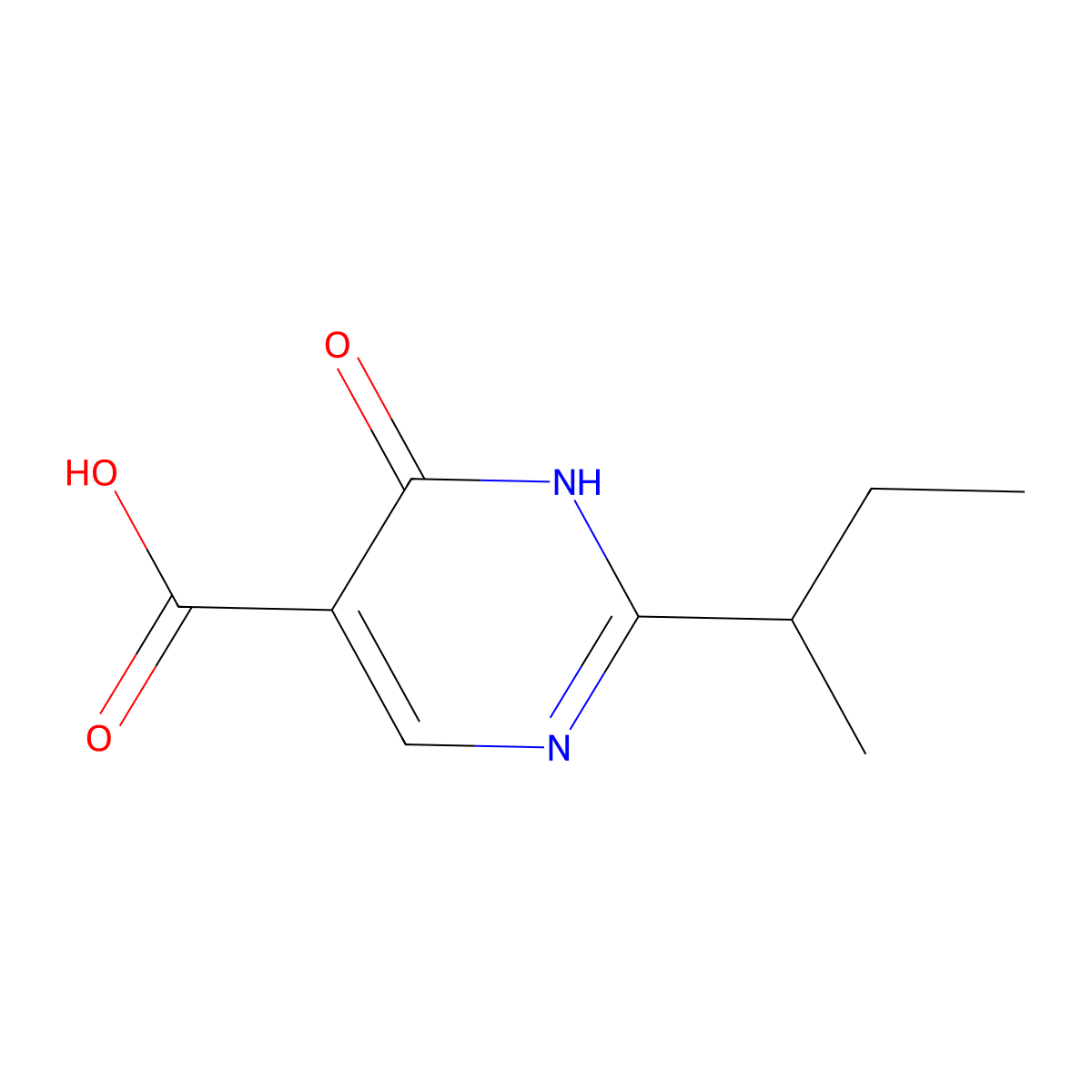 2-(Butan-2-yl)-6-oxo-1,6-dihydropyrimidine-5-carboxylic acid molecular structure, CAS 1344002-44-3