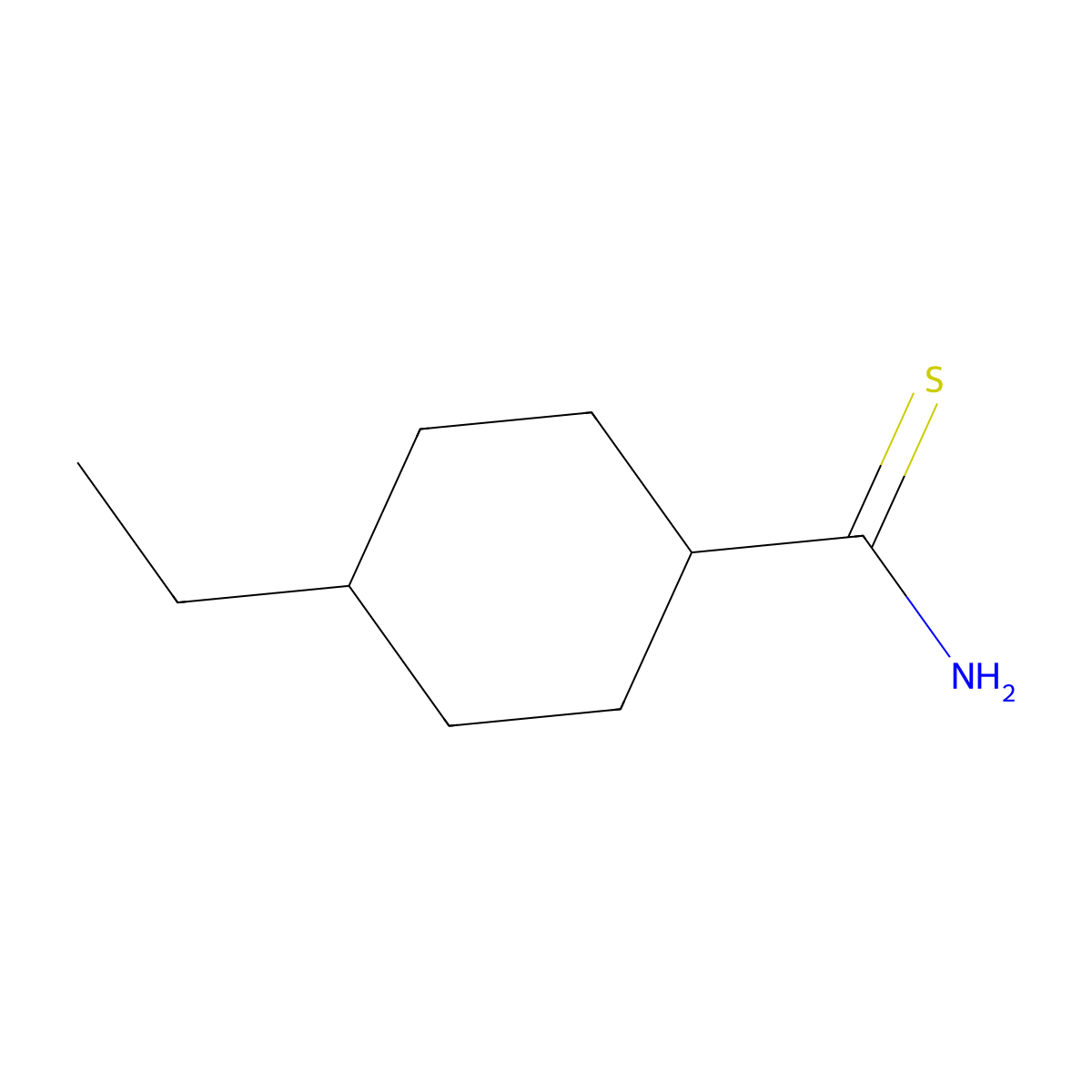 4-Ethylcyclohexane-1-carbothioamide molecular structure, CAS 1344003-32-2