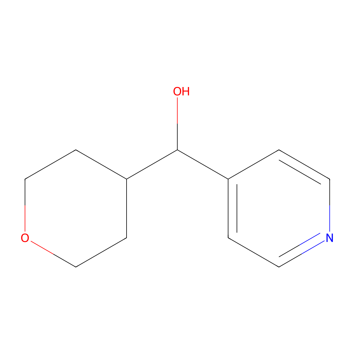 pyridin-4-yl(tetrahydro-2H-pyran-4-yl)methanol molecular structure, CAS 1344003-65-1