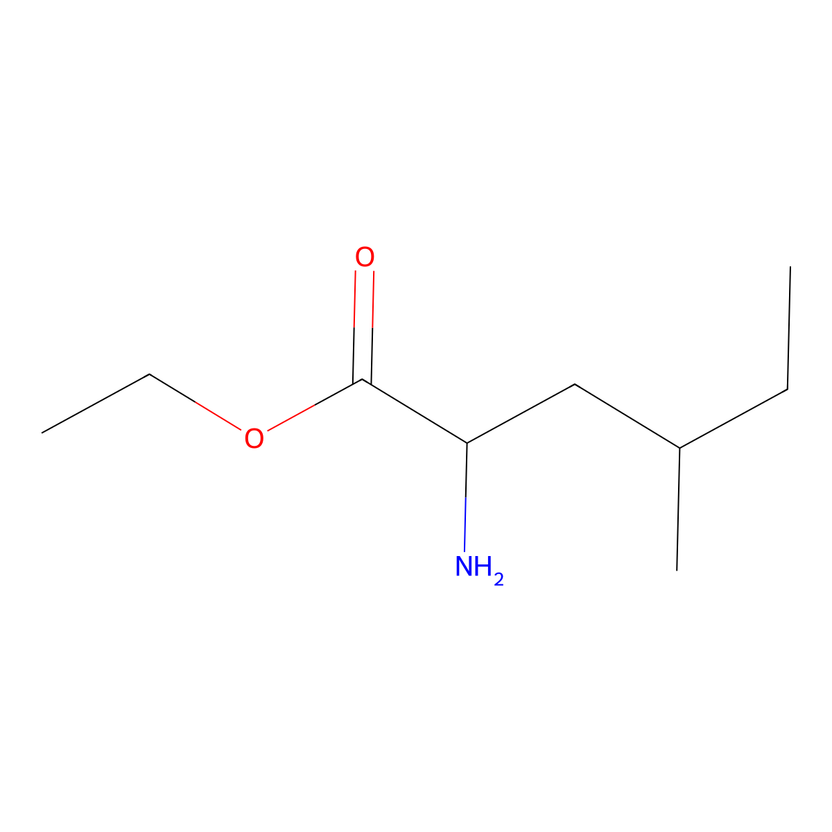 Ethyl 2-amino-4-methylhexanoate molecular structure, CAS 1344004-06-3