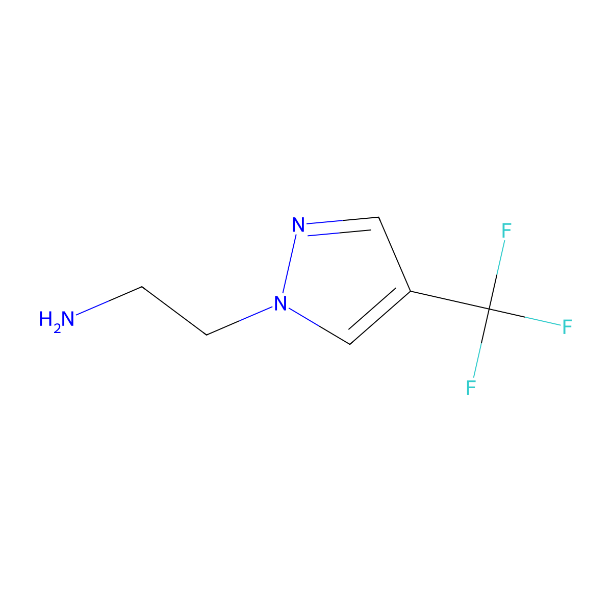 2-[4-(trifluoromethyl)-1H-pyrazol-1-yl]ethan-1-amine molecular structure, CAS 1344004-29-0