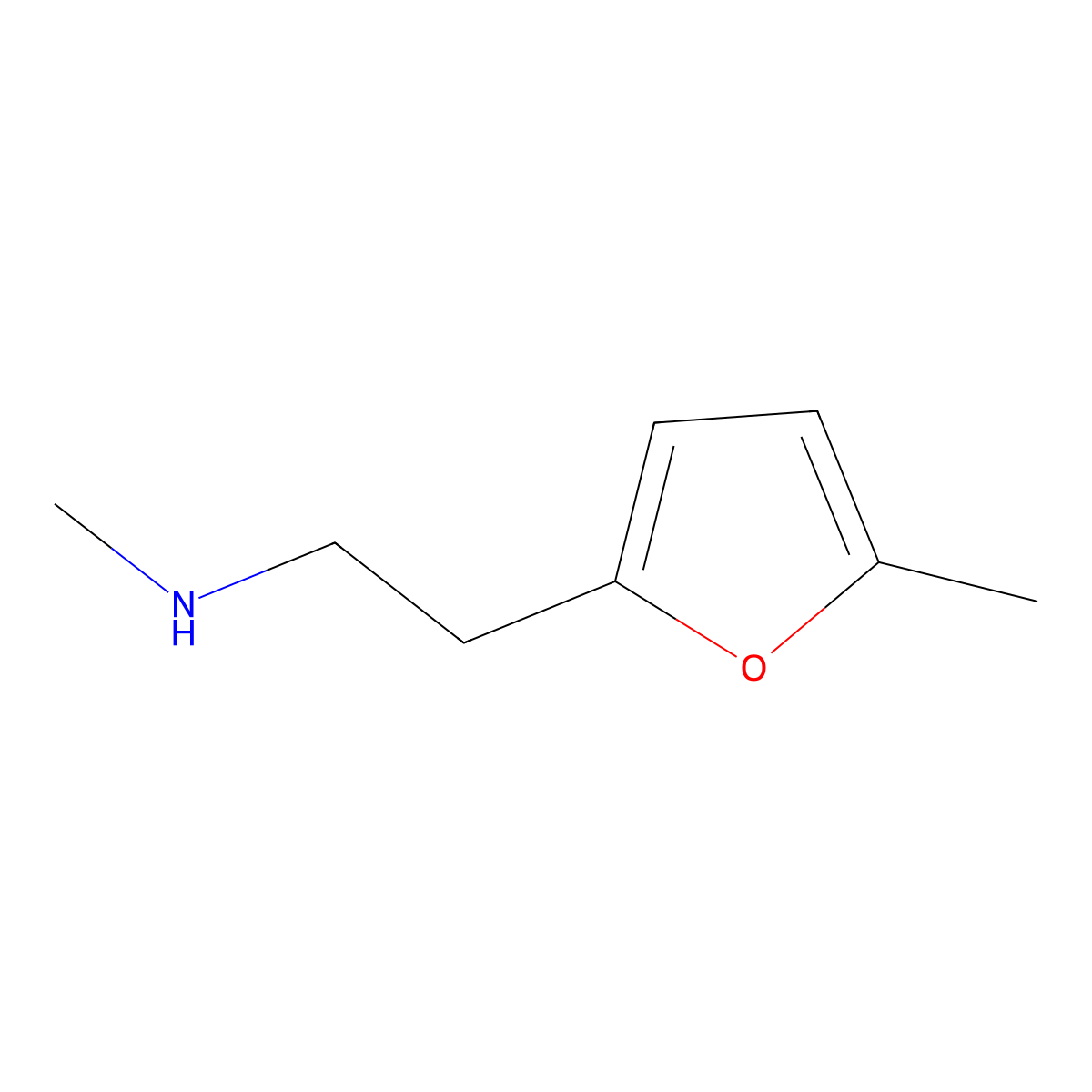 Methyl[2-(5-methylfuran-2-yl)ethyl]amine molecular structure, CAS 1344004-63-2