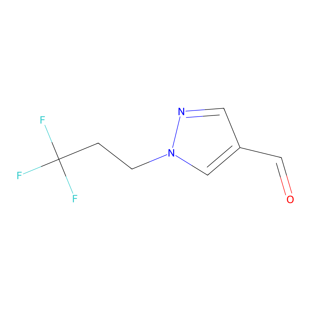 1-(3,3,3-trifluoropropyl)-1H-pyrazole-4-carbaldehyde molecular structure, CAS 1344004-70-1