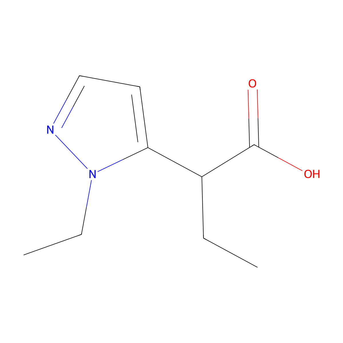 2-(1-Ethyl-1h-pyrazol-5-yl)butanoic acid molecular structure, CAS 1344004-83-6