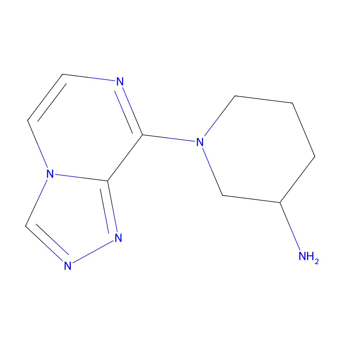 1-([1,2,4]Triazolo[4,3-a]pyrazin-8-yl)piperidin-3-amine molecular structure, CAS 1344005-75-9