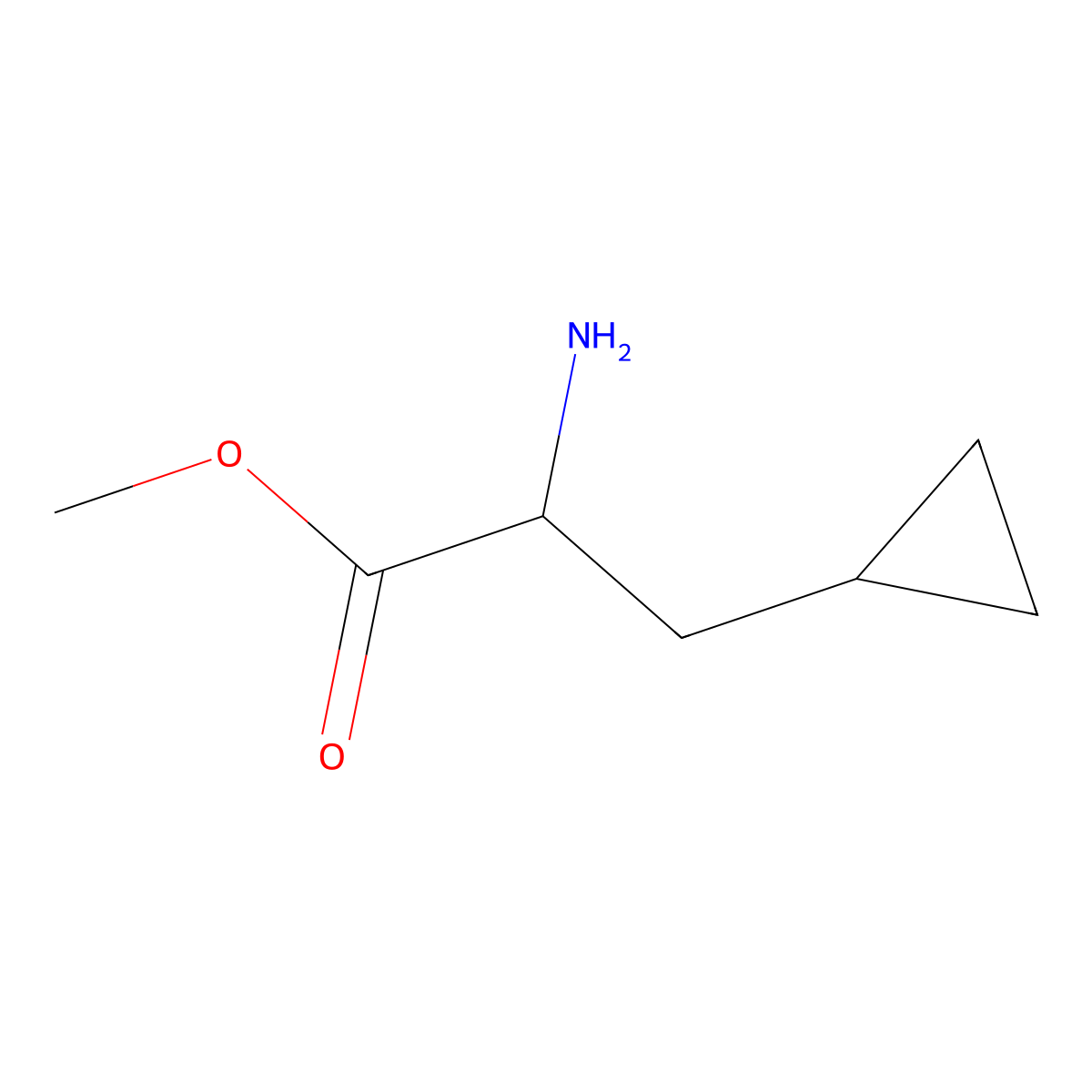 Methyl 2-amino-3-cyclopropylpropanoate molecular structure, CAS 1344005-80-6