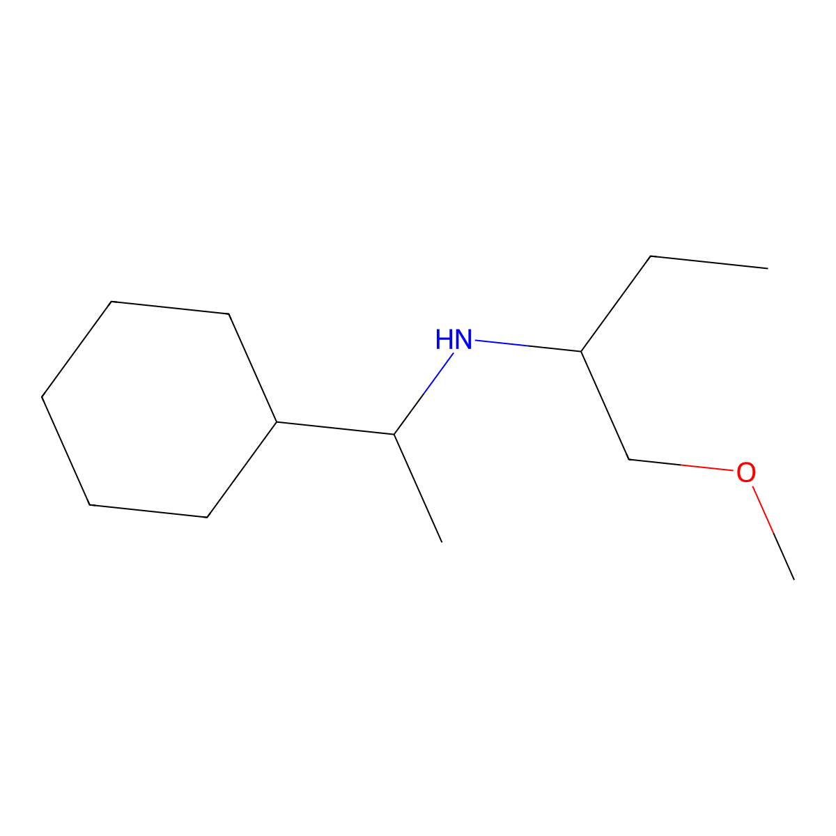 (1-Cyclohexylethyl)(1-methoxybutan-2-yl)amine molecular structure, CAS 1344006-34-3