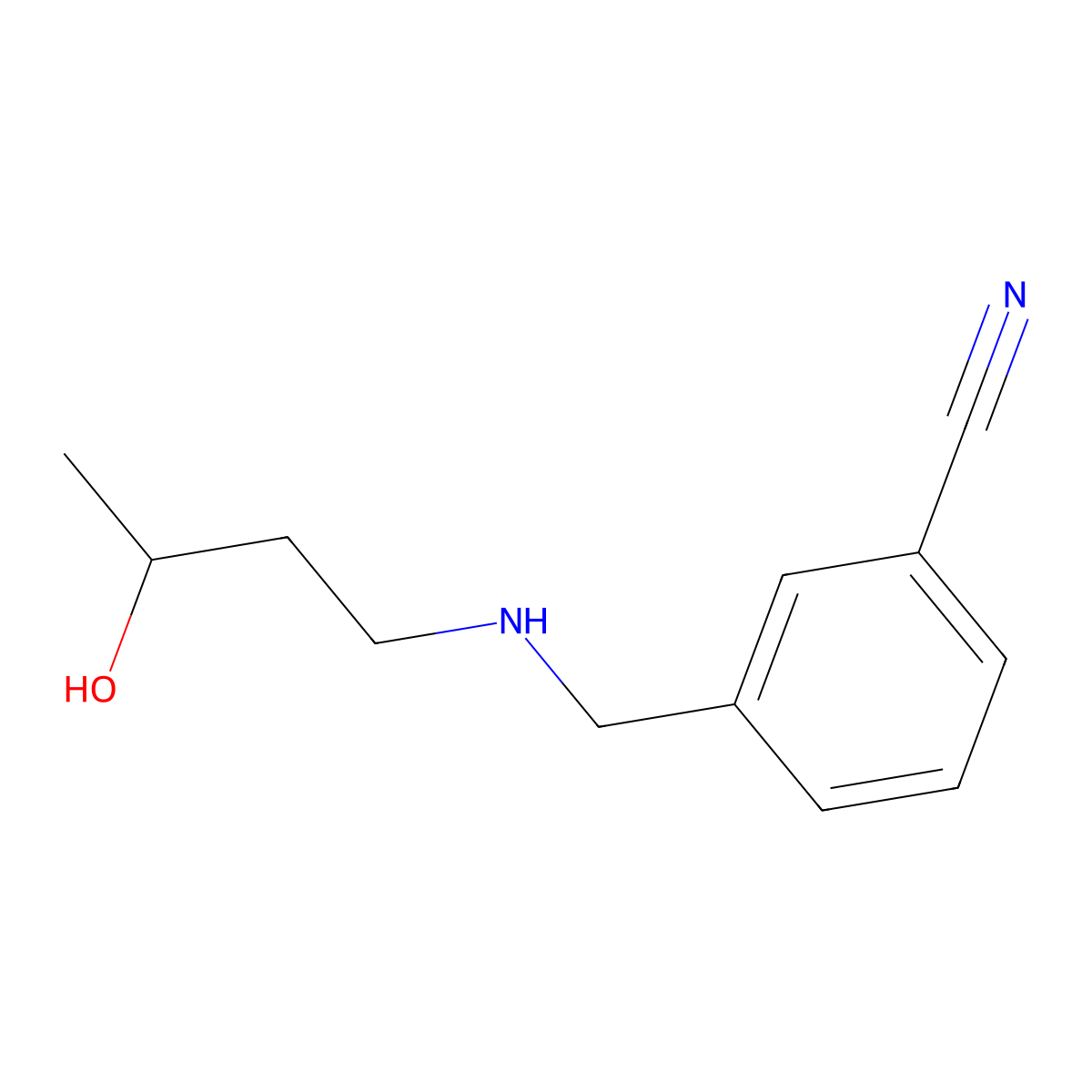 3-{[(3-Hydroxybutyl)amino]methyl}benzonitrile molecular structure, CAS 1344008-11-2