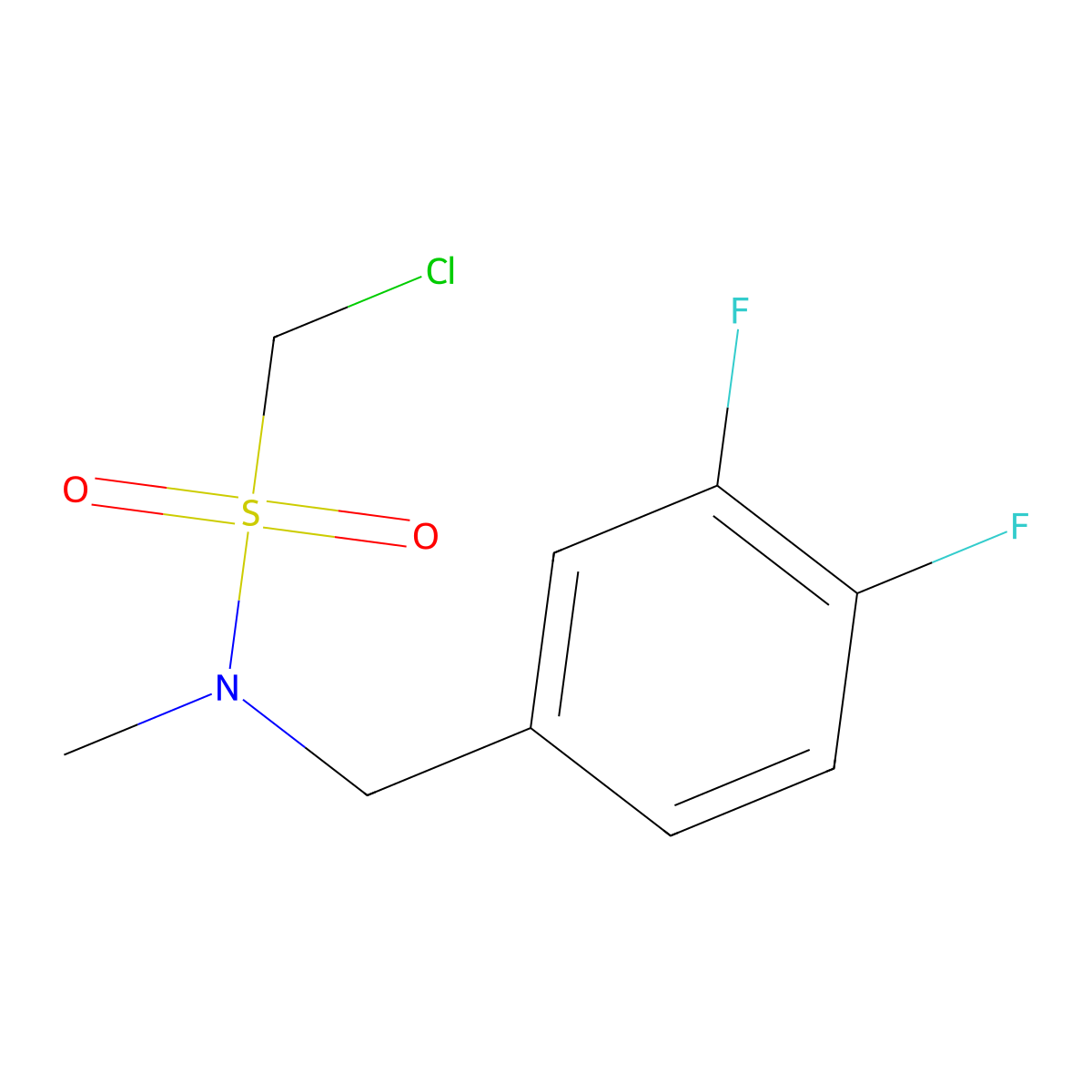 1-Chloro-n-(3,4-difluorobenzyl)-n-methylmethanesulfonamide molecular structure, CAS 1344009-93-3