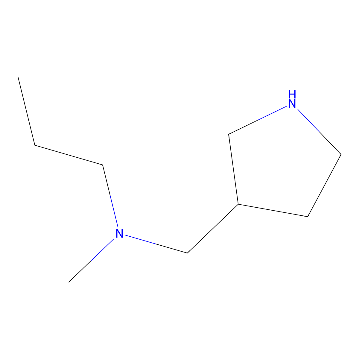 Methyl(propyl)(pyrrolidin-3-ylmethyl)amine molecular structure, CAS 1344010-70-3