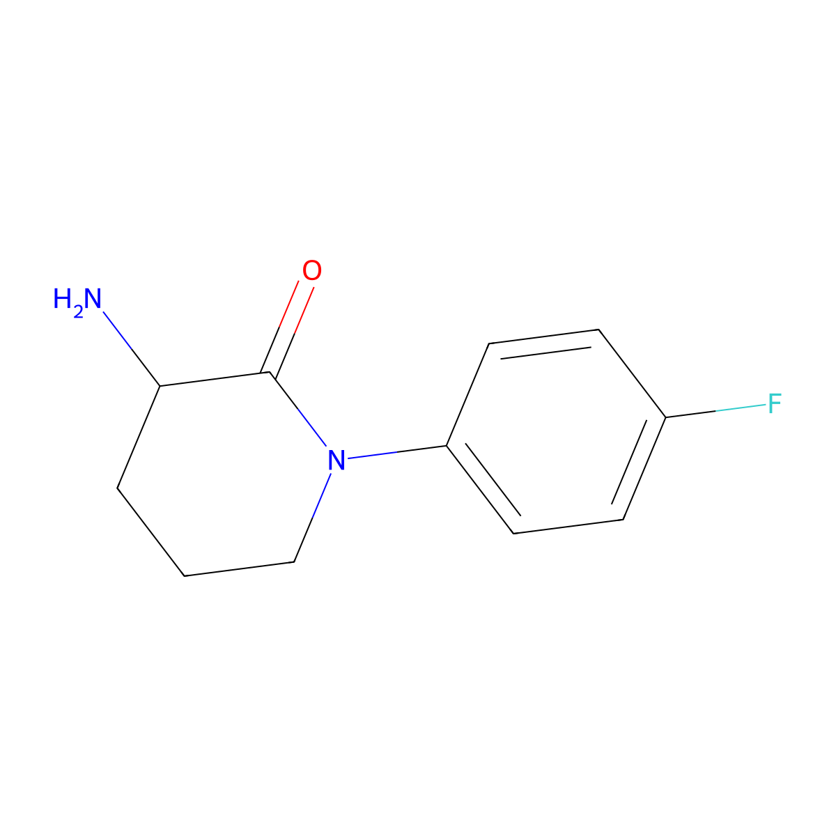 3-Amino-1-(4-fluorophenyl)piperidin-2-one molecular structure, CAS 1344011-41-1