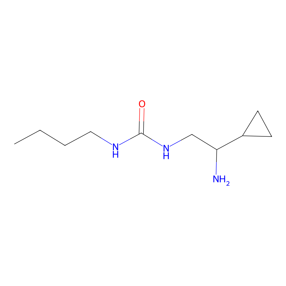 1-(2-Amino-2-cyclopropylethyl)-3-butylurea molecular structure, CAS 1344012-43-6