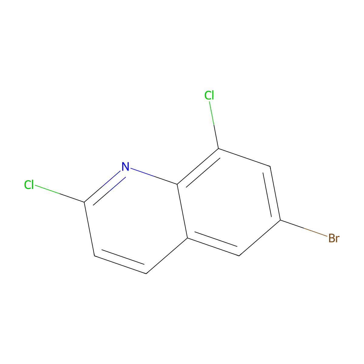 6-Bromo-2,8-dichloroquinoline molecular structure, CAS 1344013-69-9
