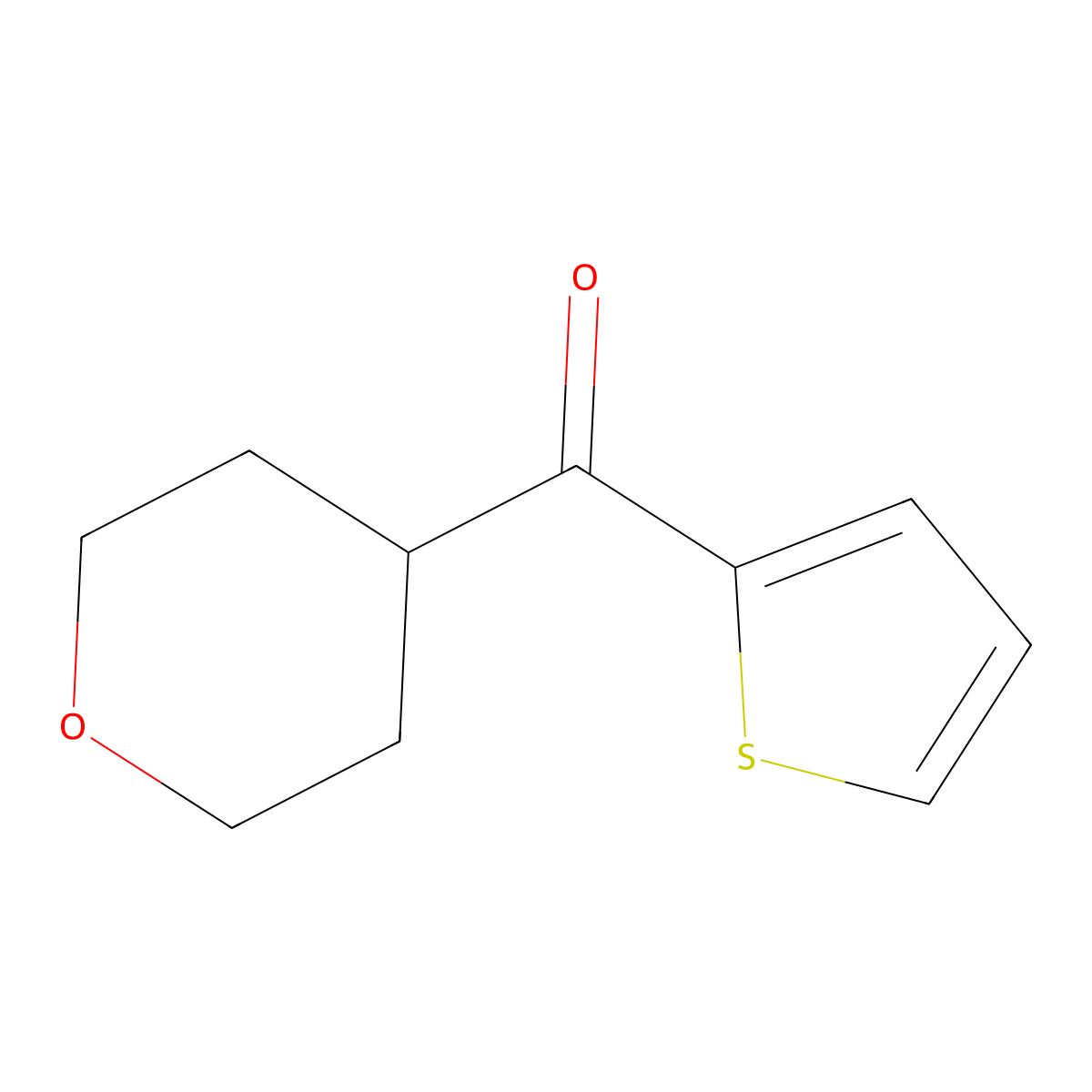 (tetrahydro-2H-pyran-4-yl)(thiophen-2-yl)methanone molecular structure, CAS 1344015-93-5