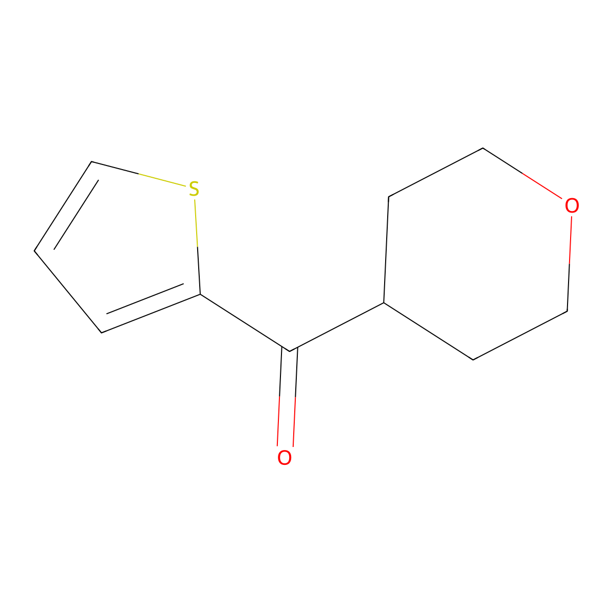 (tetrahydro-2H-pyran-4-yl)(thiophen-2-yl)methanone molecular structure, CAS 1344015-93-5