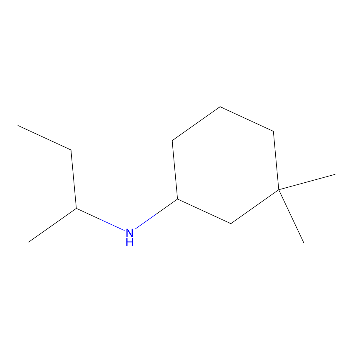 N-(butan-2-yl)-3,3-dimethylcyclohexan-1-amine molecular structure, CAS 1344017-42-0