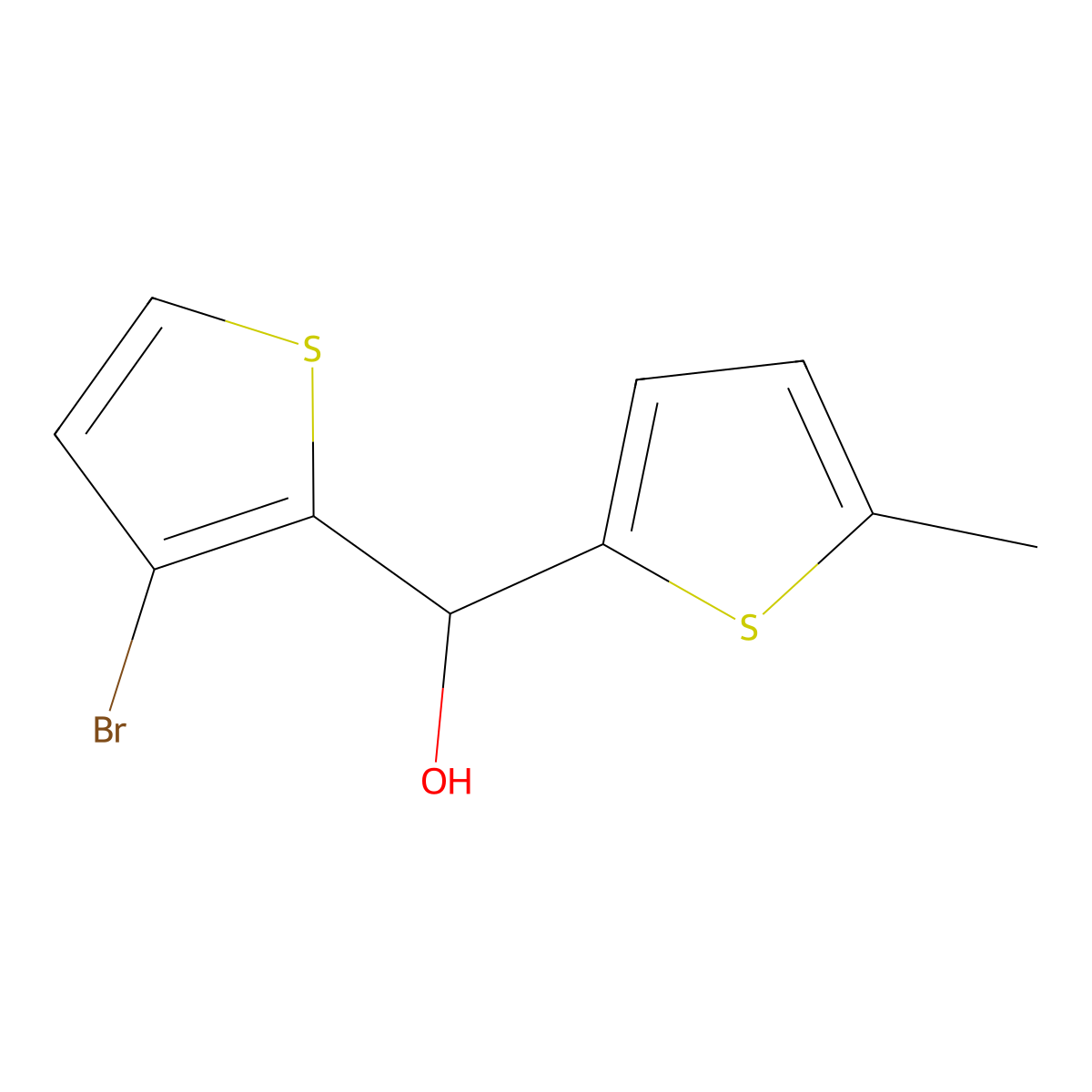 3-Bromo-2-thienyl-(5-methyl-2-thienyl)methanol molecular structure, CAS 1344017-76-0