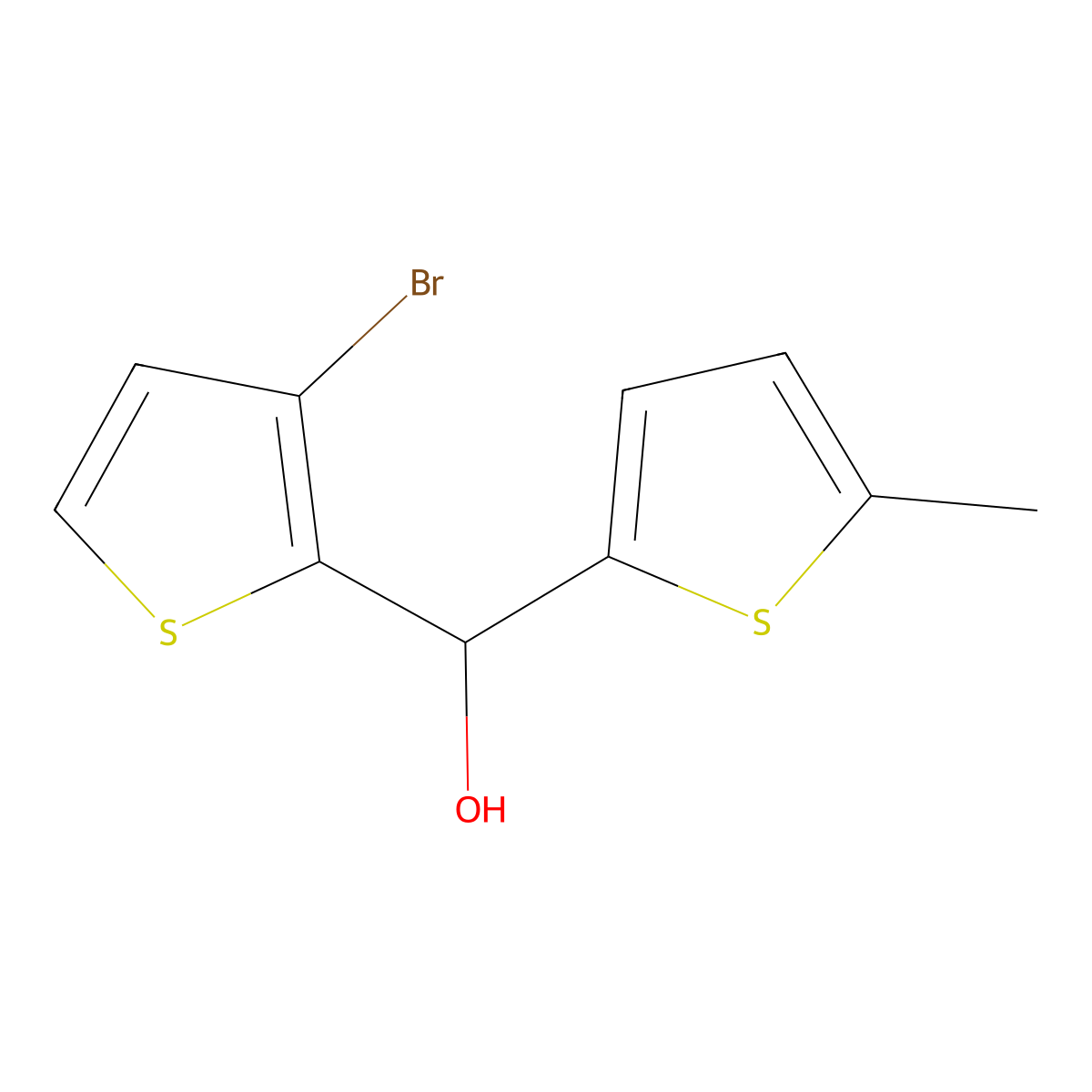 3-Bromo-2-thienyl-(5-methyl-2-thienyl)methanol molecular structure, CAS 1344017-76-0