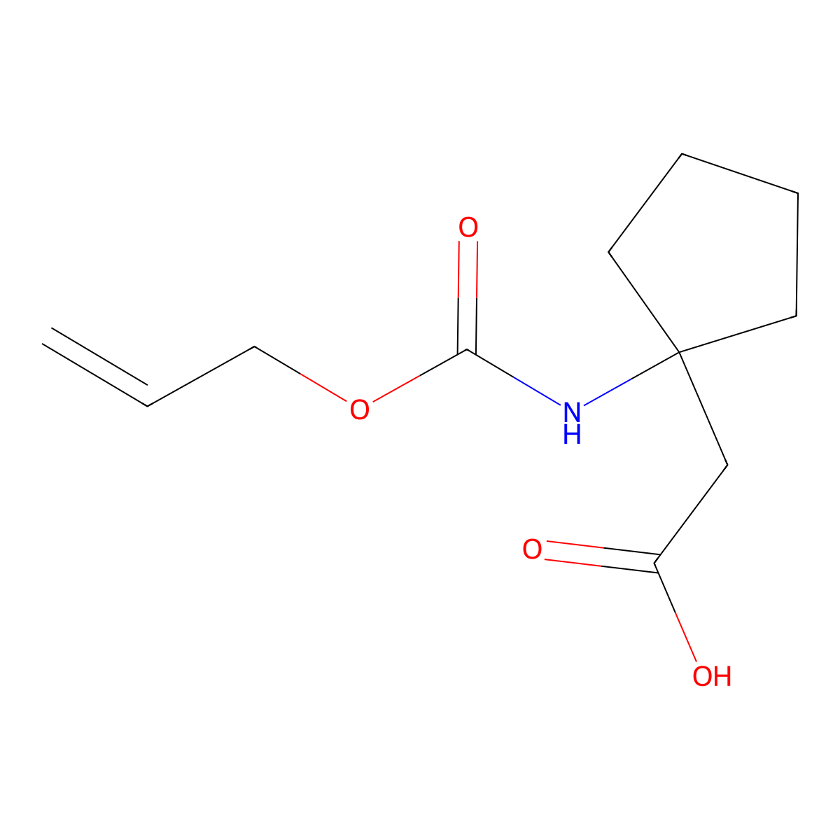 2-(1-{[(Prop-2-en-1-yloxy)carbonyl]amino}cyclopentyl)acetic acid molecular structure, CAS 1344020-42-3