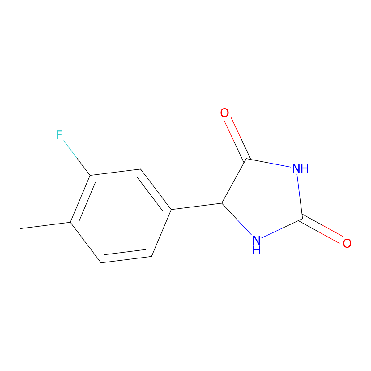 5-(3-Fluoro-4-methylphenyl)imidazolidine-2,4-dione molecular structure, CAS 1344020-59-2
