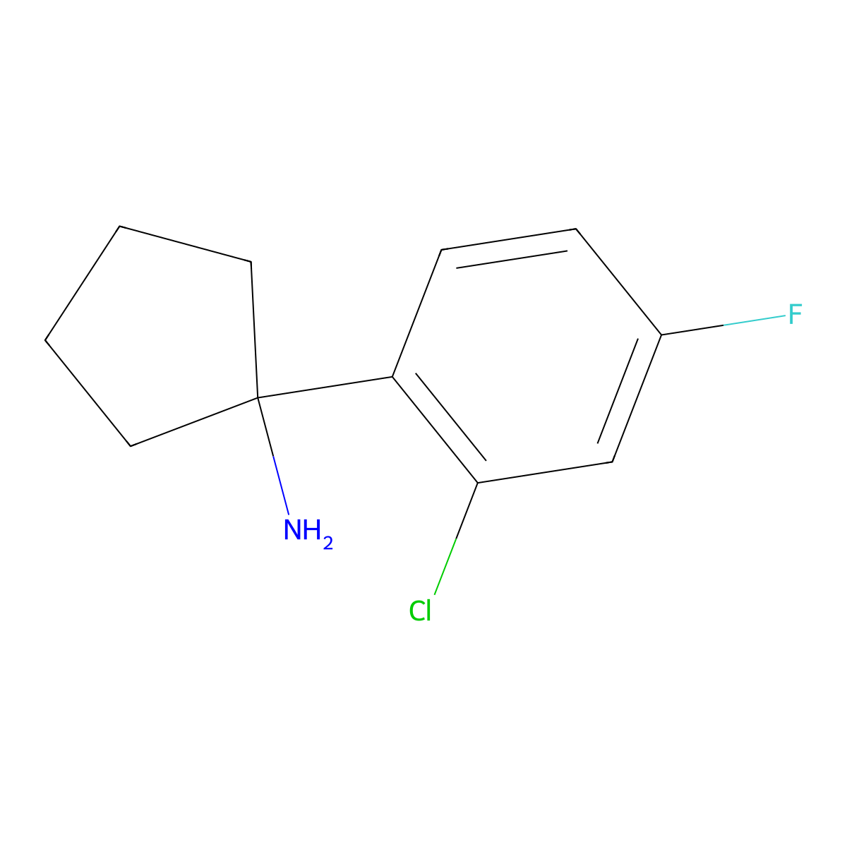 1-(2-Chloro-4-fluorophenyl)cyclopentanamine molecular structure, CAS 1344021-26-6