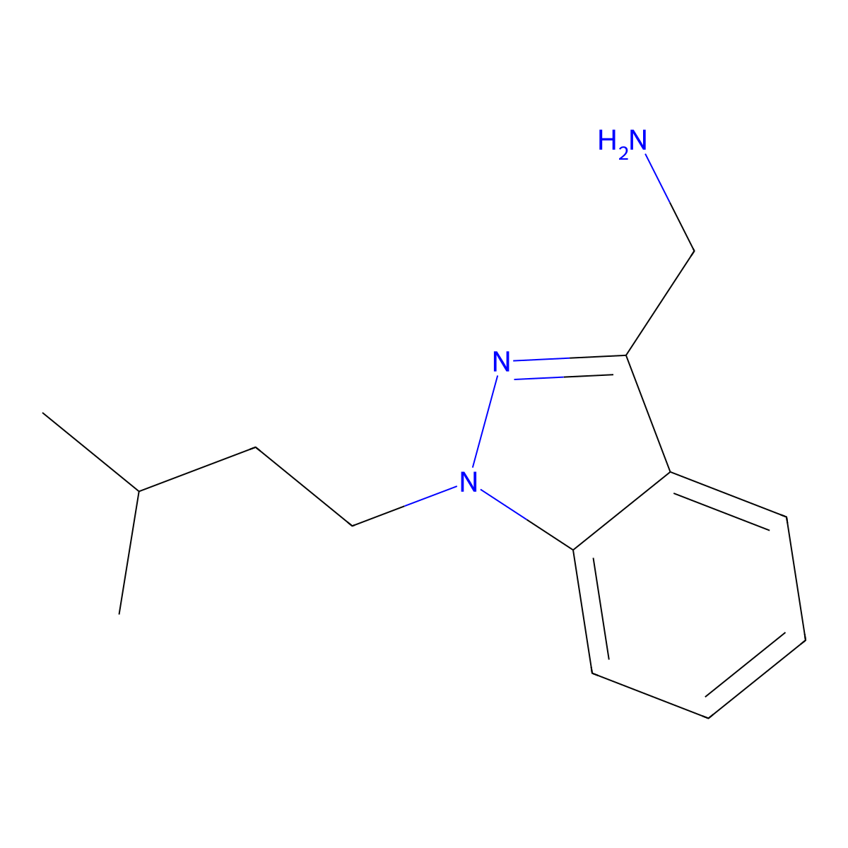 [1-(3-methylbutyl)-1H-indazol-3-yl]methanamine molecular structure, CAS 1344022-40-7