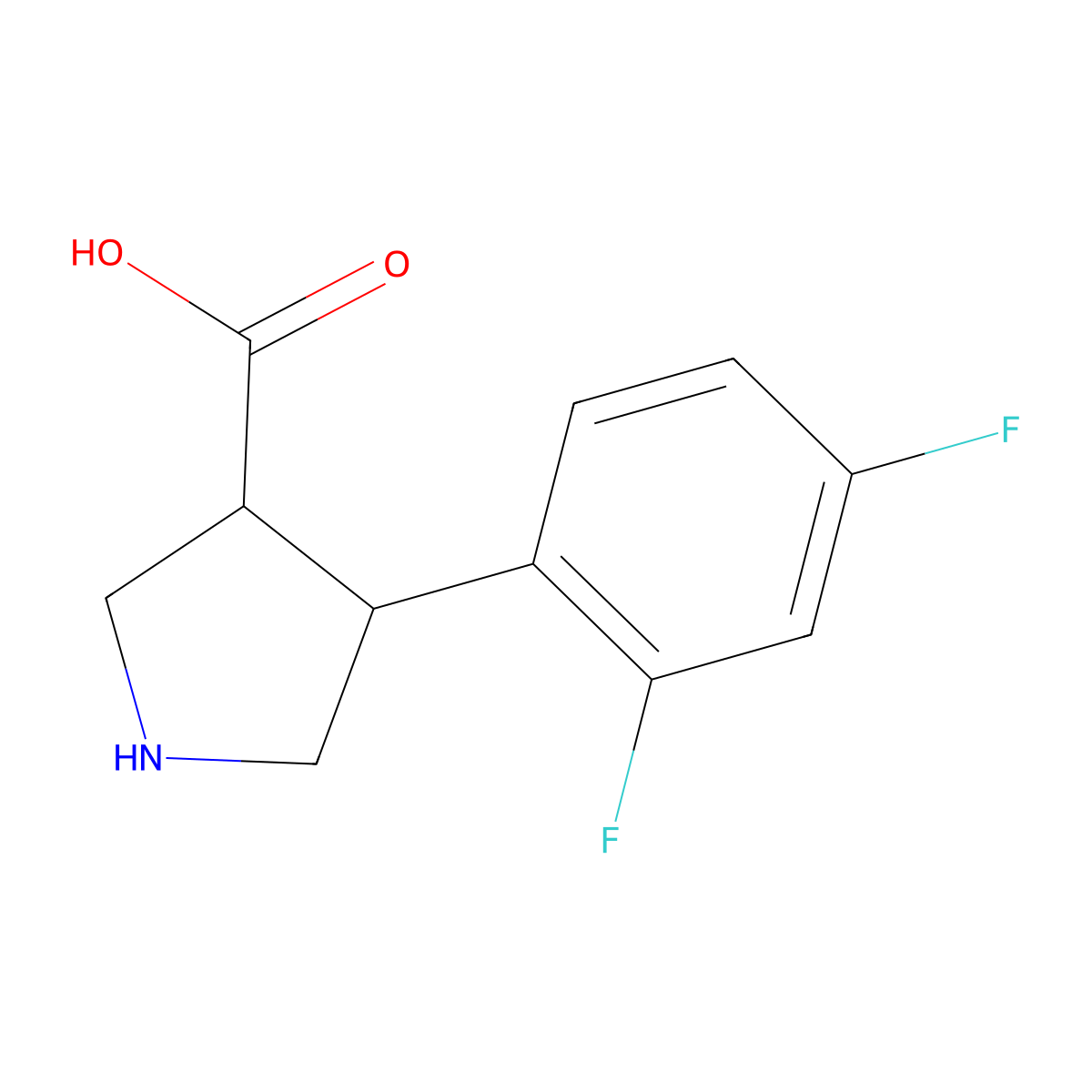 4-(2,4-Difluorophenyl)pyrrolidine-3-carboxylic acid molecular structure, CAS 1344023-28-4