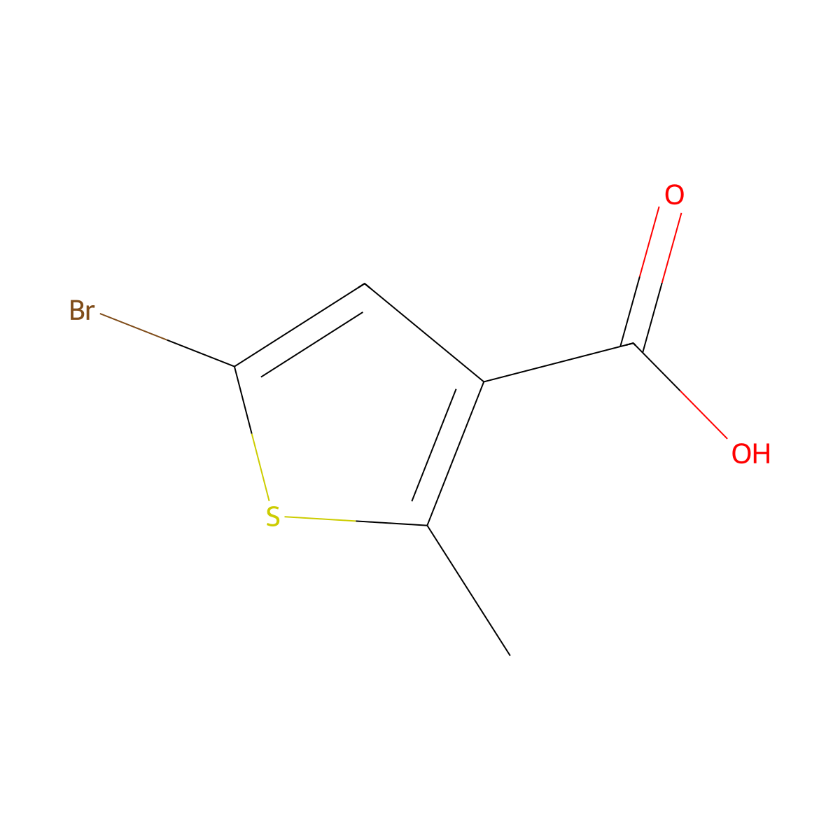 5-Bromo-2-methylthiophene-3-carboxylic acid molecular structure, CAS 1344027-40-2