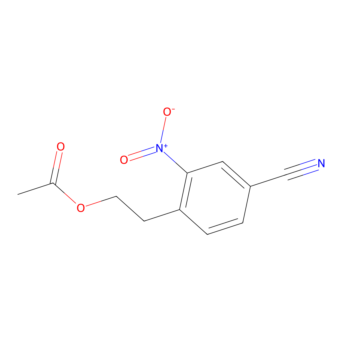 4-Cyano-2-nitrophenethyl acetate molecular structure, CAS 134403-89-7