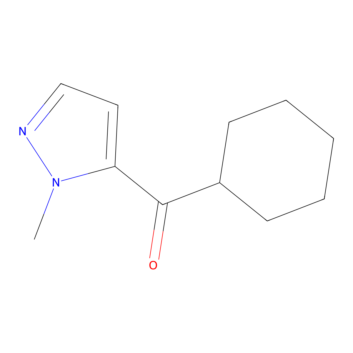 cyclohexyl(1-methyl-1H-pyrazol-5-yl)methanone molecular structure, CAS 1344038-21-6
