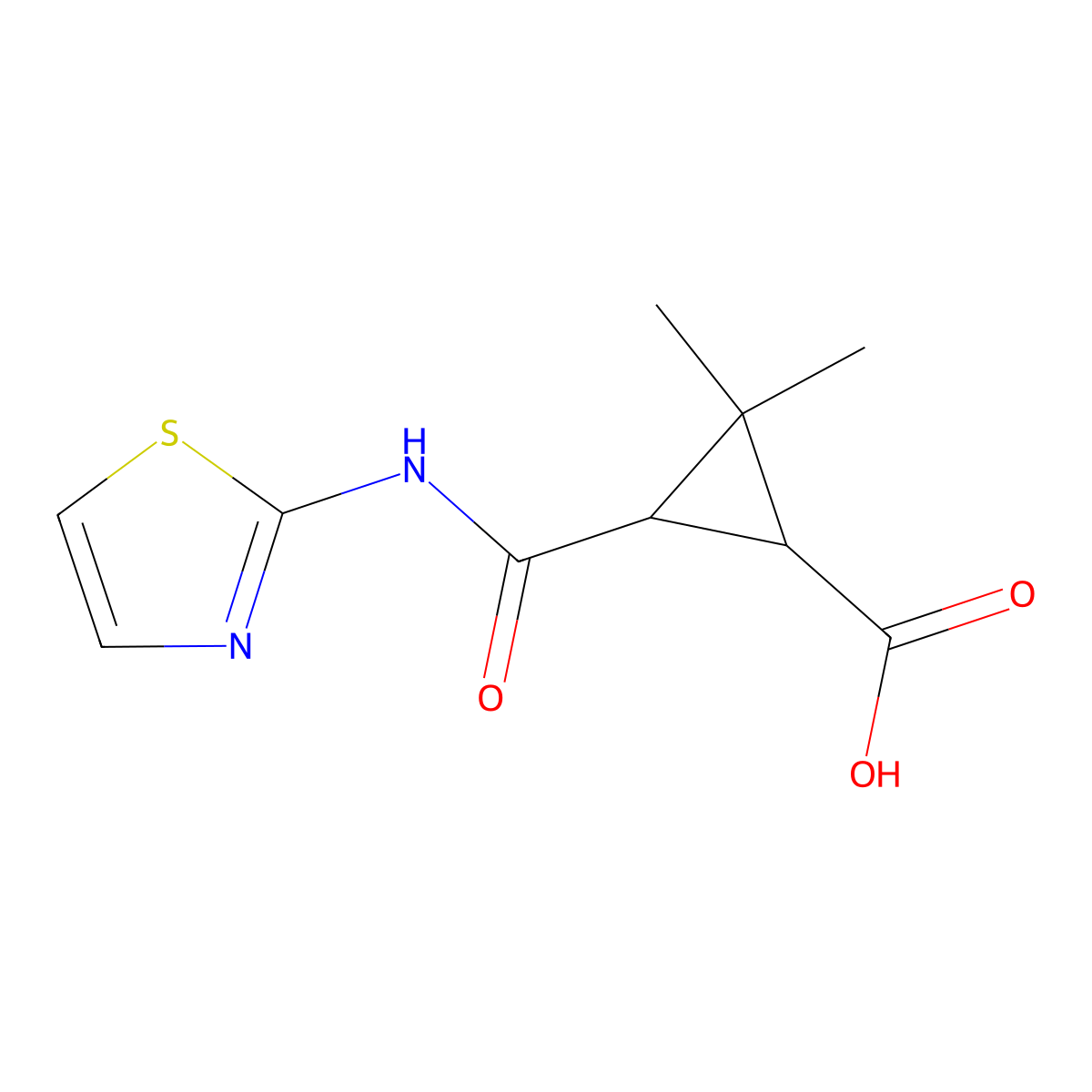 2,2-Dimethyl-3-[(1,3-thiazol-2-ylamino)carbonyl]cyclopropanecarboxylic acid molecular structure, CAS 1344039-20-8