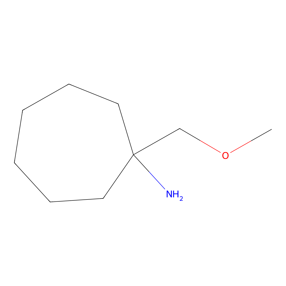 1-(Methoxymethyl)cycloheptan-1-amine molecular structure, CAS 1344039-83-3