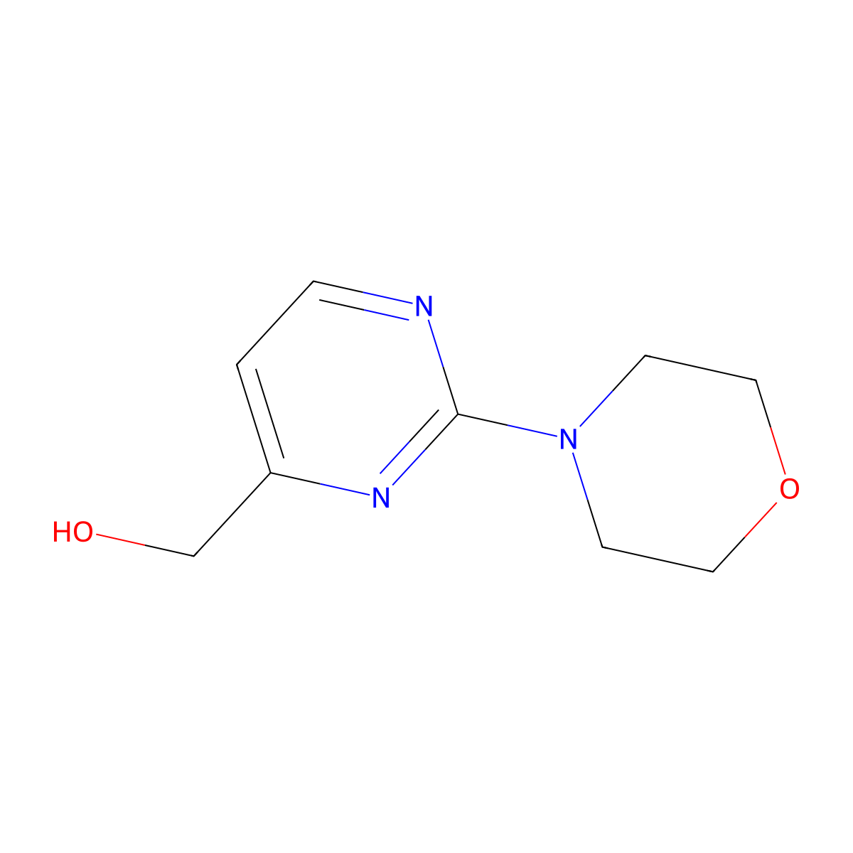 (2-Morpholinopyrimidin-4-yl)methanol molecular structure, CAS 1344040-20-5